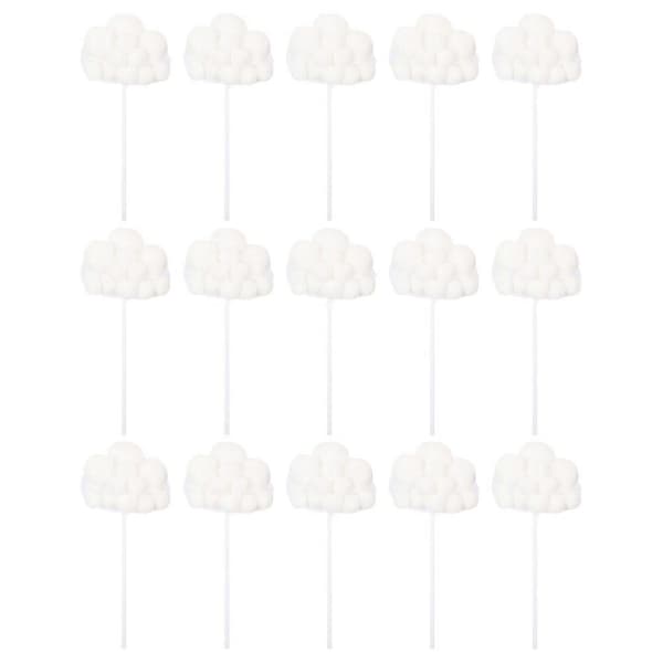 Cloud Cake Toppers White Paper Cupcake Toppers for Birthday 15-piece set[DB]