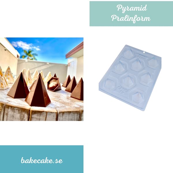 Pralinform Pyramide Sjokoladeform - BWB 9780 - Spesiell 3-delt form Transparent transparent
