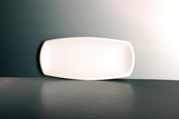 Rektangulær Porcelænstallerken - Oval - 6-pak Vit 3360