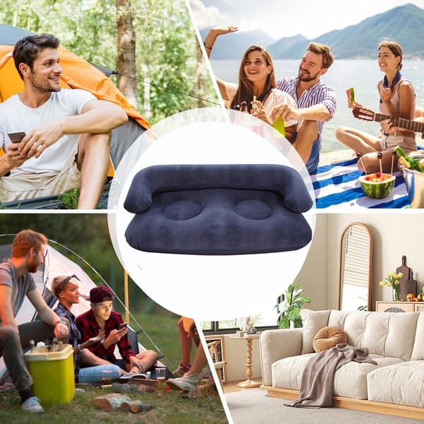 Oppustelig campingsofa, komfortabel, oppustelig og foldbar, med armlæn -
