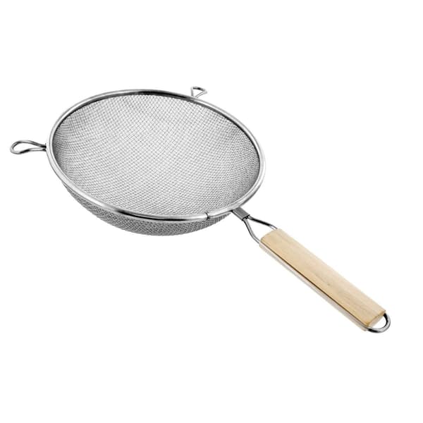 Fine Mesh Kitchen Strainers, 3-Piece Stainless Steel Sieve Set, Easy Handling and Space-Saving Storage for Sifting and Straining, Robust