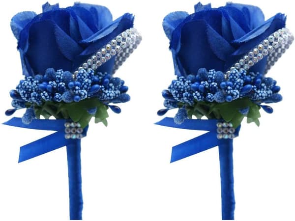 5 stk. Kunstige Blomster Knaphulsblomster Håndlavede Silke Roser Mænd DXGHC