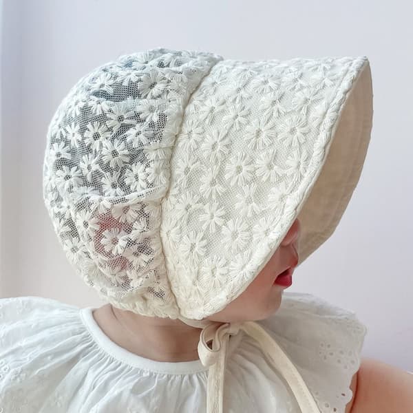 Baby spetshatt Nyfödd Blomsterhatt BEIGE TYP 2 TYP 2 beige