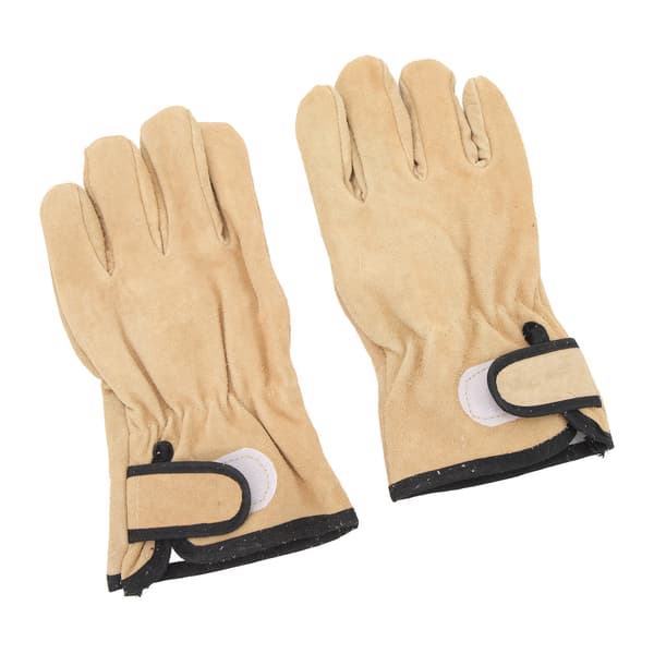 Cowhide Work Gloves Inner Polyester Outer Leather Breathable Heat Resistant Gloves for Grilling Cooking Baking