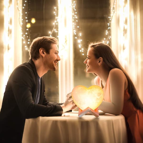 Heart-shaped LED lamp, 3D printing, 16 colors dimmable, remote control