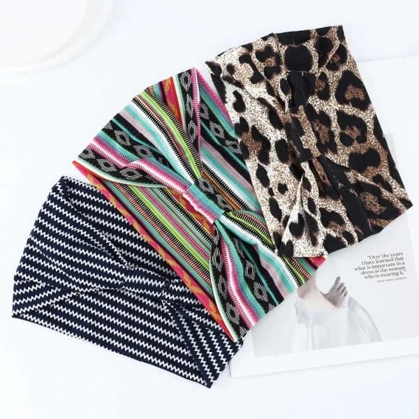 3 stk Boho Hårbånd Yoga Leopardprint til Kvinder og Piger