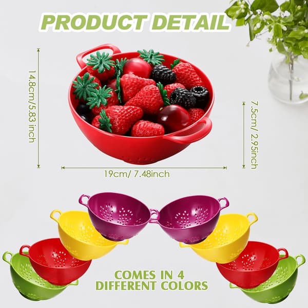 st - Vegetable Washing Basket - Kitchen Utensils - Plastic Berry Candy - Plastic Colander with Holes[SZ]