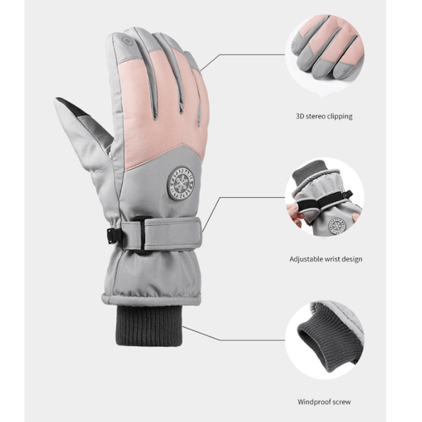 Waterproof Thermal Gloves for Women, Touchscreen Windproof Cold