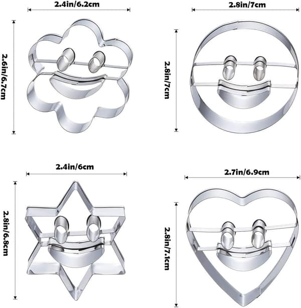 4 stk. Cookie Cutter Cookie Cutter Rustfrit Stål Kiksform