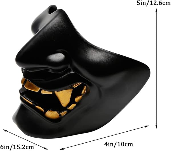 Airsoft Half Face Mask, Evil Demon Monster Kabuki Samurai Hannya