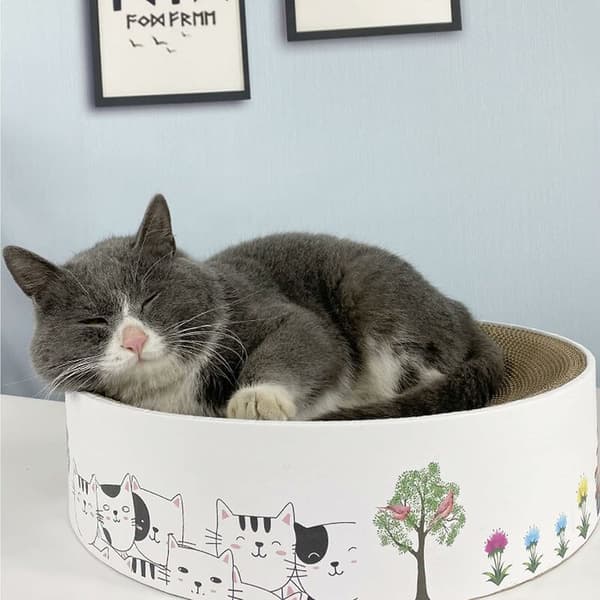 Cat Scratching Post, Round Corrugated Paper Scratching Post, Multifunctional High-Density Cat Scratching Board Recyclable Cardboard Scratch Pad, Cat S