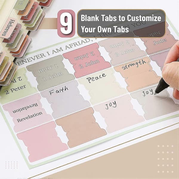 Laminated Bible Tabs Gold Foil Bible Tabs for Study Bibles Book Tabs