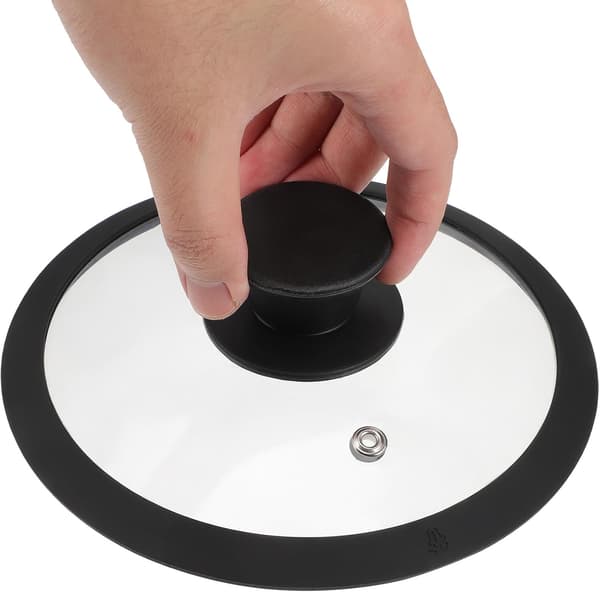 Silicone Pot Lid Replacement Handle, Heat-Resistant, 16cm, Black, Compatible with Small Pots and Pans