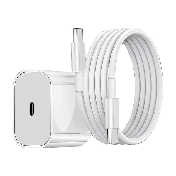 2 stk. iPhone hurtigoplader USB-C 20W strømadapter med 1m kabler