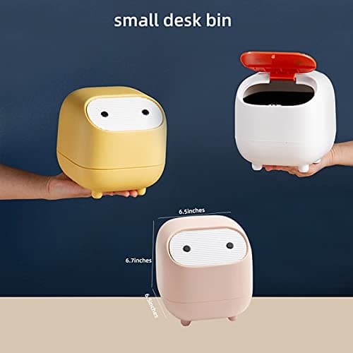 Small Trash Can, Cute Ninja Office Trash Can with Lid, Bedroom