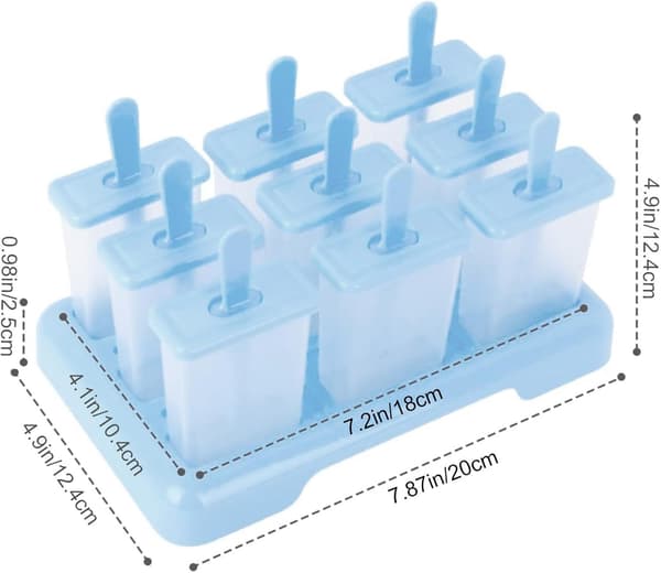 Isforme, ispindeforme, 9 genanvendelige isforme, BPA-fri (blå)