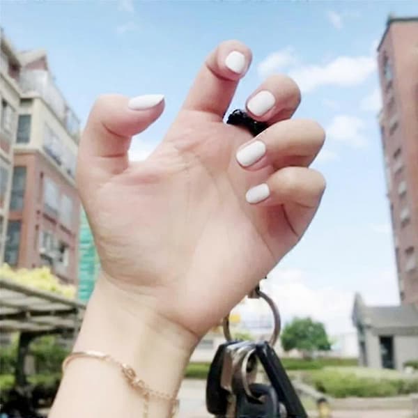 New 24 Pcs False Nails Pure White Short Paragraph Round Square Head Comfortable False Nails