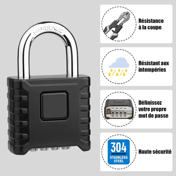 4-digit code lock, 52 mm outdoor lock Waterproof, heavy, An,ZQKLA