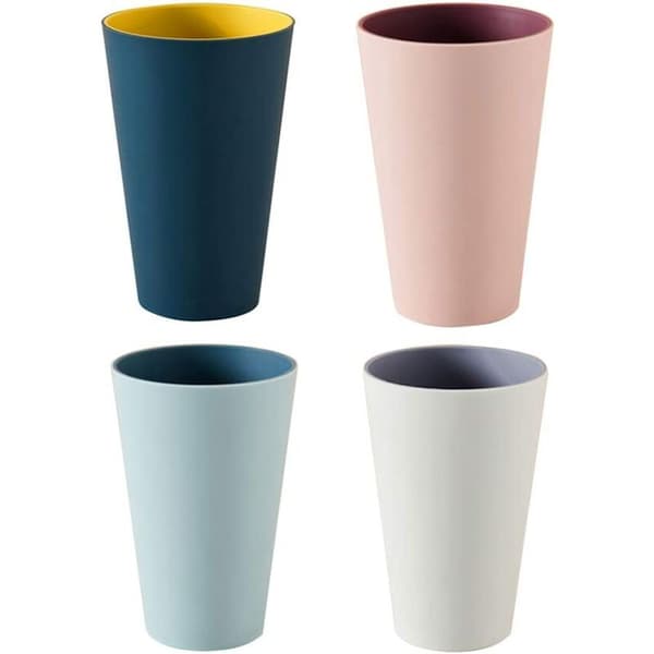 4 st plastmunsköljkoppar, okrossbar vattenglas rymmer N