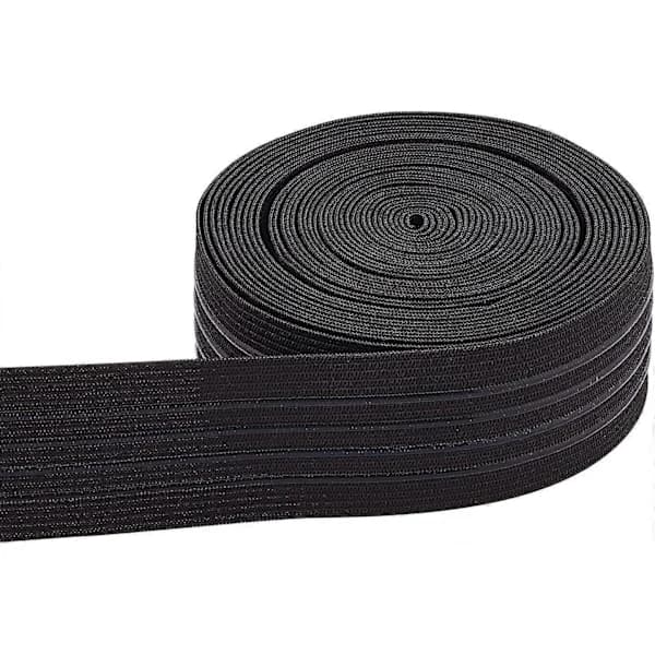 6 meter 37 mm bred skridsikker elastikbånd lige silikone elastisk gribebånd fladt linning til syprojekter tøj sort