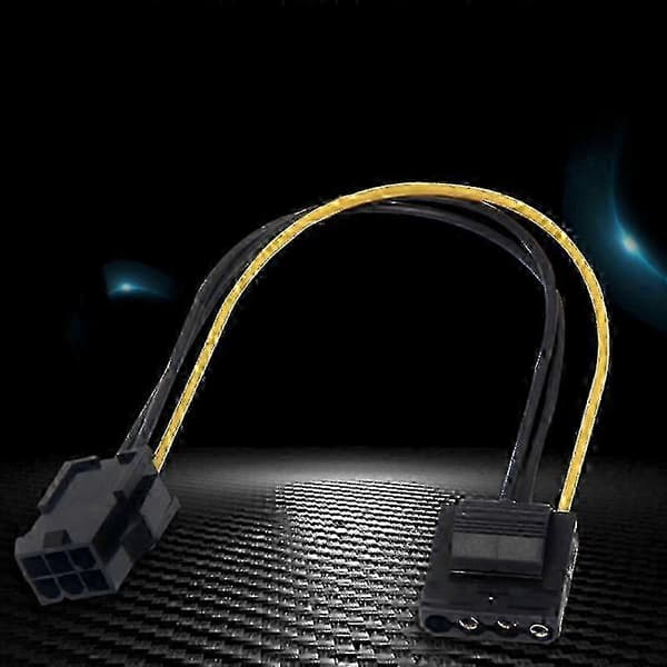 10 stk Molex til PCI-E strømadapter IDE 4Pin 4-benet hun til 6-benet hun 6Pin grafikkort gul sort SZRH_cdb1