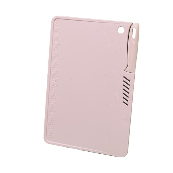 Pink Plastic Cutting Board with Knife Hole, Portable and Safe for Fruit Cutting, Kitchen Use