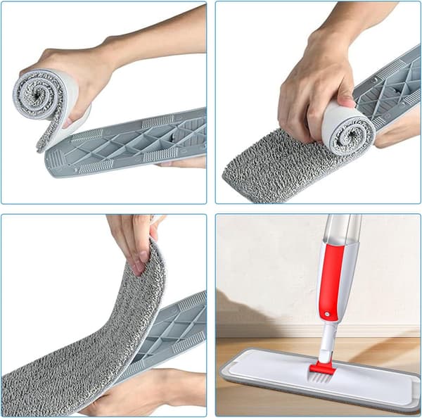 2 stk. Moppe Udskiftning, Udskiftningsrengøringsovertræk Moppe Udskiftningspuder, Mikrofiberspraymoppe til Spraymopper, 42 x 14 cm