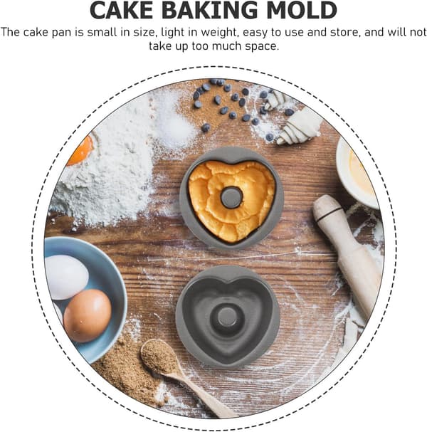 Donutform af kulstofstål bageform 2 stk hjerteformet med non-stick glat