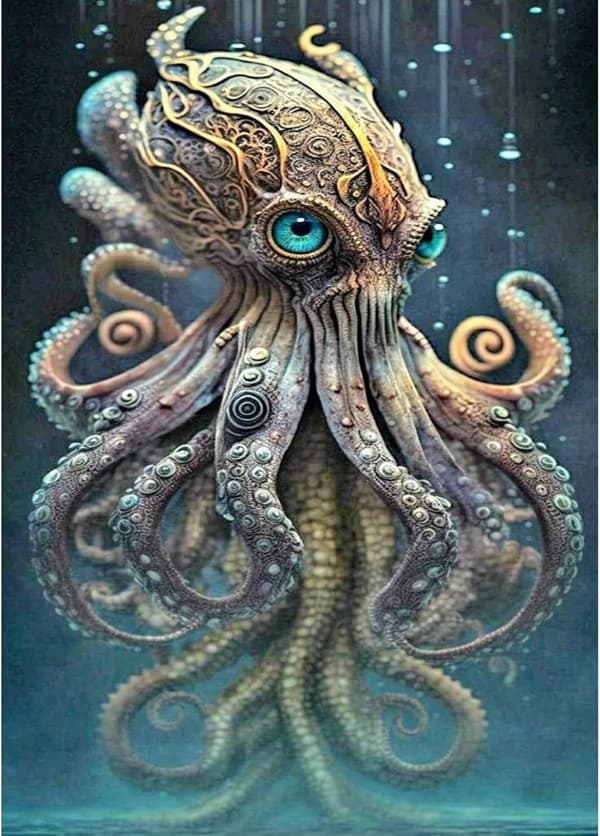 30x40cm 5D Diamond Painting, DIY Embroidery Octopus Diamond