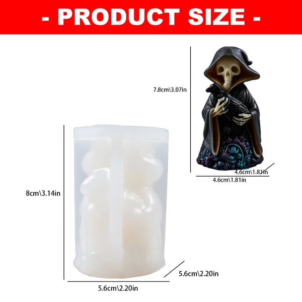 DIY Gothic Silicone Mold Set With Skulls Ghosts Crows Candle Art