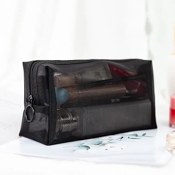 Sort Toilettaske: Organiser & Opbevar, 18x6x10cm Sort