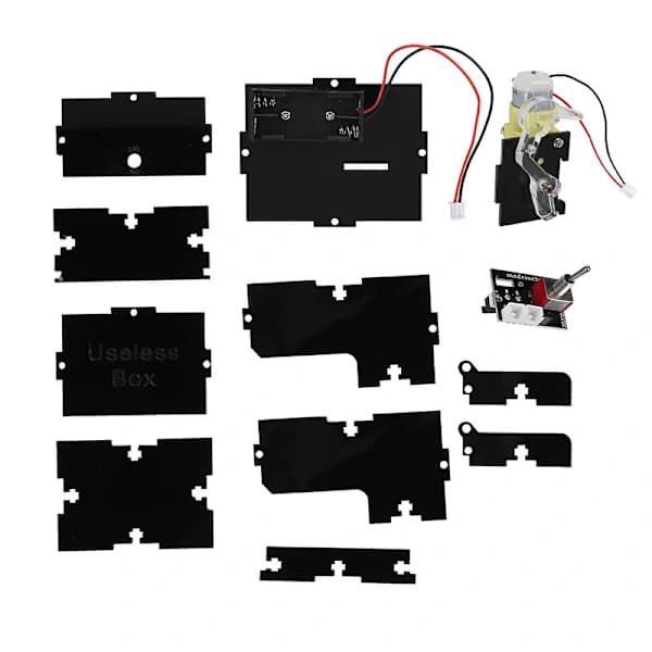 DIY Useless Box Kit - Mini Funny Toy for Unique Gifts - Automatic Black Box to Leave Me Alone