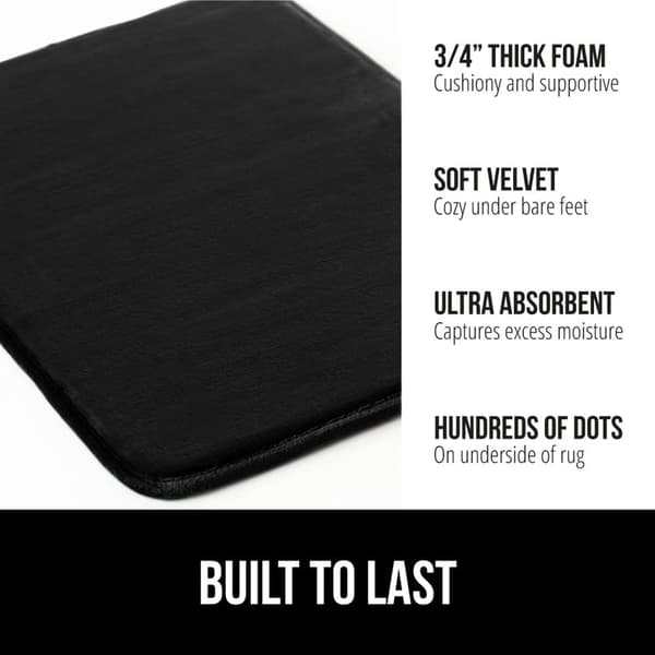 Thick Memory Foam Bath Mats, Soft Absorbent Velvet Bath Mats, Machine Washable Bath Mats