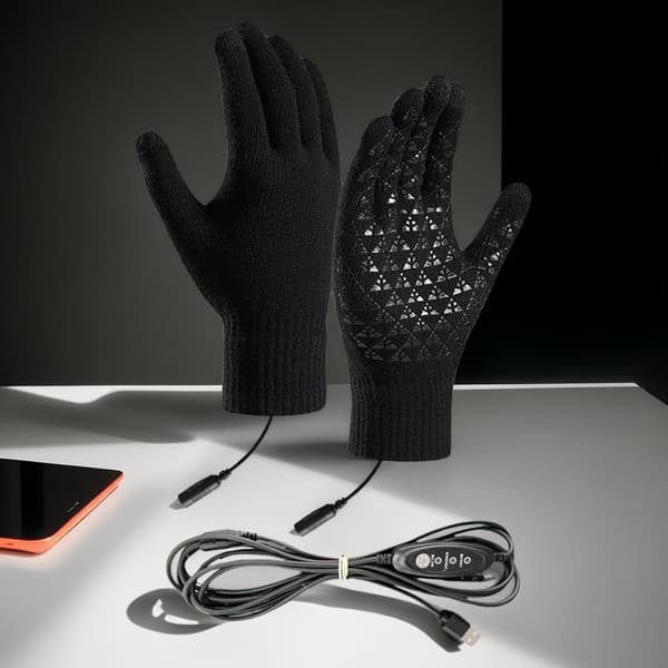 Opvarmede handsker, håndvarmere, touchscreen-handske til koldt vejr sort - Schwarz