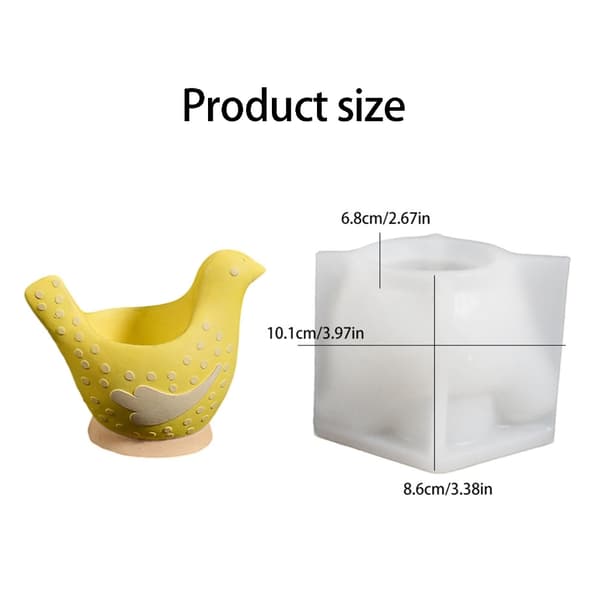Silikonfugl Lysform for DIY Håndverk Hjemmeinnredningsgave
