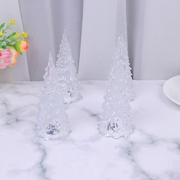 LED Christmas Tree Night Light for Decoration 4 Pcs Party Table Decoration Lamps [DB]