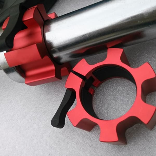 Quick Release Collars 50 mm – Set of 2 Dumbbell Fasteners Red