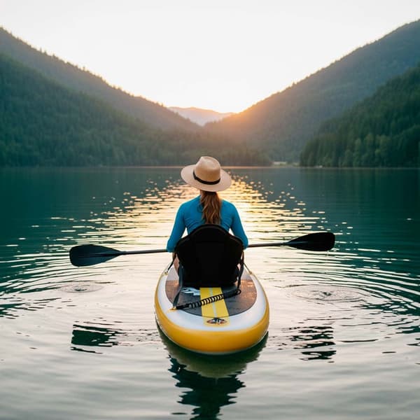 Kayak seat with backrest for SUP board, adjustable straps, black