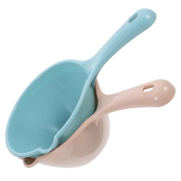 Water Scoop with Ergonomic Handle for Cooking and Cleaning in Bathroom and Kitchen, Blue, 2 pcs
