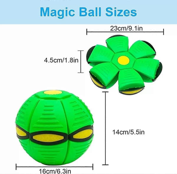 Magic Ball Toy - Kids' Bouncing Ball with Light Effects, Dual Shape Transformation, Made from Durable and Eco-Friendly Materials - Red [DB]