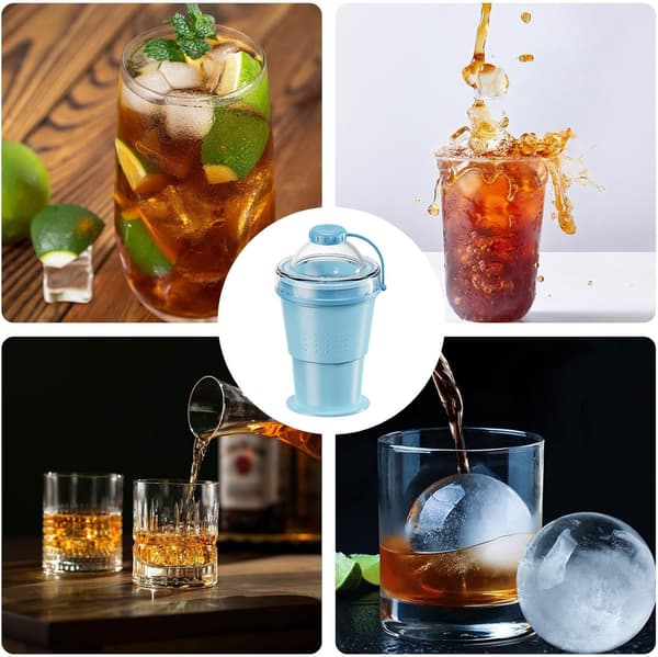 foldbar drikkekop af silikone, 375 ml blå - Blau