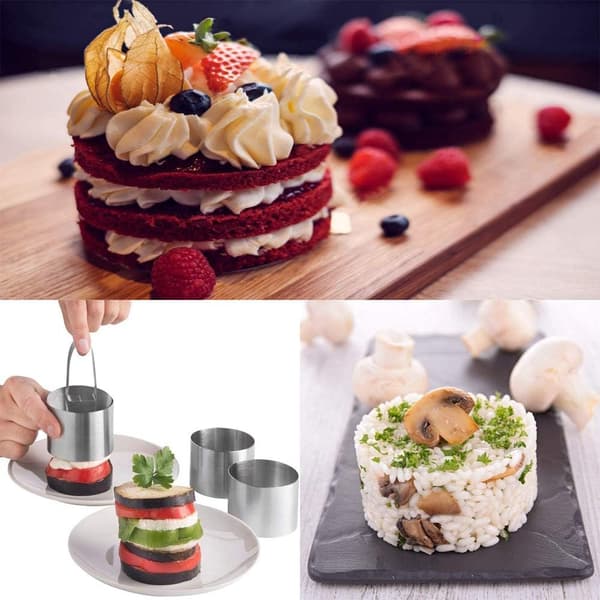6 stk. (runde) bagerringe, runde bageforme, rustfrit stål