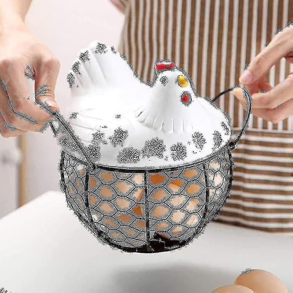 Eggkurv, eggstativ, smijerns oppbevaring, restaurant oppbevaringskurv, kjøkken, høne