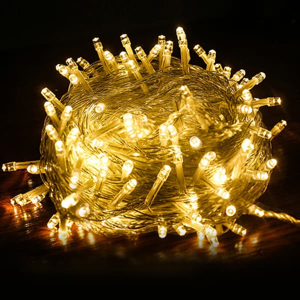 Warm White Christmas Decoration, 10M LED String Lights, Connectable, Waterproof (IP44), Battery Operated, 8 Modes, Flexible, Memory Function for Indoor Outdoor Use