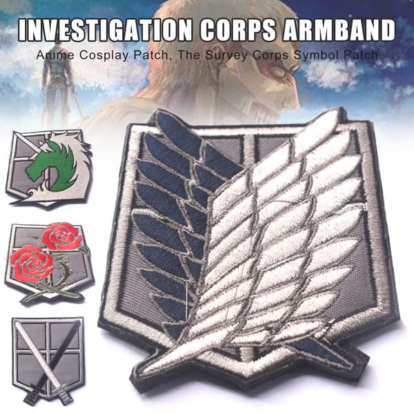 Attack On Titan Survey Corps Symbol Patch Anime Cosplay Patch Broderi Armmärke C C