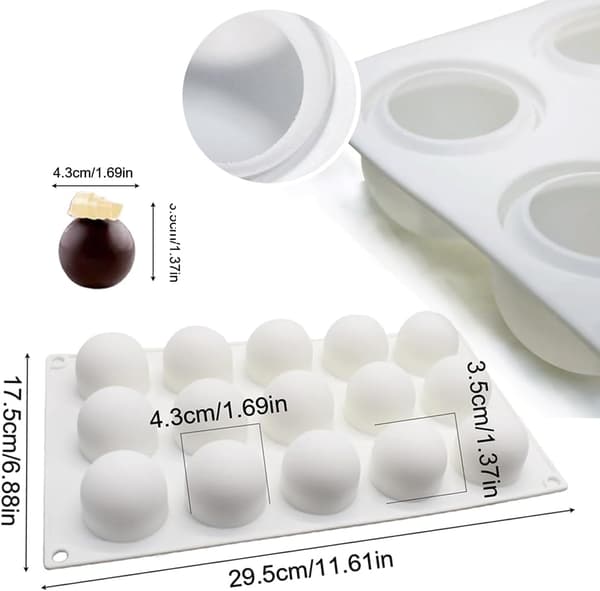 Silikonform Kuler 4cm – 15 Hull | For Sjokolade, Mousse & Dessert