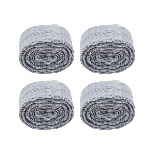 4 stk. nylon blondebånd, retro, DIY, dekorativt tilbehør til gaveindpakning, grå 0.2
