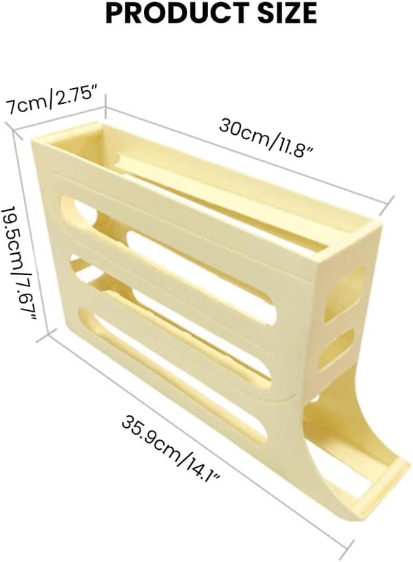 Egg Rack for Refrigerator, 4-Tier Slanted Design Egg Storage Rack, Automatic Egg Rolling Dispenser, Large Capacity Egg Organizer