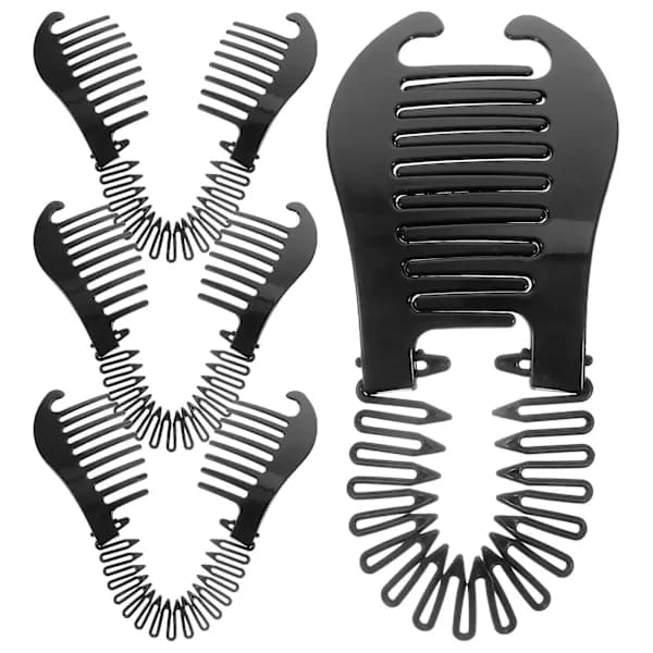 4 Pieces Interlocking Banana Comb Hair Clip Braid Tool Bendable Hair Combs for Women