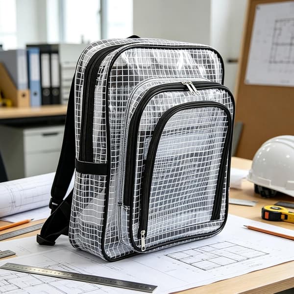 Antistatisk transparent PVC-ryggsäck transparent heltäckande stor -